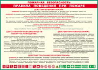 Таблица "Пожарная безопасность. Правила поведения при пожаре" (100х140 сантиметров, винил) - fgospostavki.ru - Новоалтайск