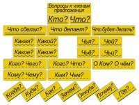 Набор магнитных карточек "Вопросы к членам предложения" (фон жёлтый) - fgospostavki.ru - Новоалтайск