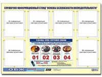 Стенд информационный "Основы безопасности жизнедеятельности" (80*110, 6 карманов) - fgospostavki.ru - Новоалтайск