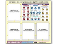 Стенд информационный "Правила техники безопасности в кабинете химии" (80х75, 4 кармана) - fgospostavki.ru - Новоалтайск