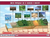 Таблица демонстрационная "Смена природных зон от полюсов к экватору" (винил 70*100) - fgospostavki.ru - Новоалтайск