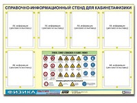 Стенд информационный "Правила техники безопасности в кабинете физики" (80х110, 6 карманов) - fgospostavki.ru - Новоалтайск