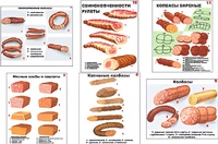 Плакаты ПРОФТЕХ "Ассортимент колбасной и мясной продукции" (11 пл, винил, 70х100) - fgospostavki.ru - Новоалтайск