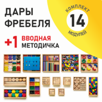 Игровой набор Дары Фребеля 14 модулей с методическим пособием (1 книга) - fgospostavki.ru - Новоалтайск