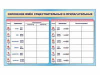 Фрагмент (демонстрационный) маркерный (двухсторонний) "Склонение имен существительных и прилагательных" - fgospostavki.ru - Новоалтайск