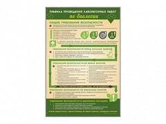 Стенд "Правила выполнения лабораторных работ по биологии" Вариант 1 - fgospostavki.ru - Новоалтайск