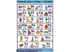 Таблица демонстрационная "Французский алфавит в картинках" (с транскрипцией) (винил 100*140) - fgospostavki.ru - Новоалтайск