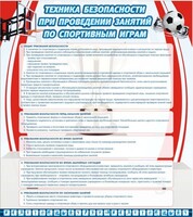 Стенд "Техника безопасности занятий по спортивным играм" - fgospostavki.ru - Новоалтайск