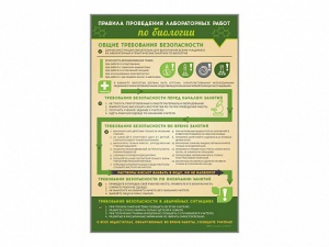 Стенд "Правила выполнения лабораторных работ по биологии" Вариант 1 - fgospostavki.ru - Новоалтайск