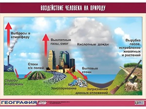 Таблица демонстрационная "Воздействие человека на природу" (винил 70*100) - fgospostavki.ru - Новоалтайск