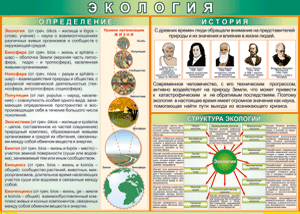 Таблица "Экология. Определения и история" (100х140 сантиметров, винил) - fgospostavki.ru - Новоалтайск