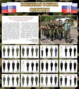 Стенд "Военная форма одежды (флаг РФ)" - fgospostavki.ru - Новоалтайск