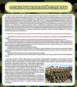 Стенд "Основы военной службы" - fgospostavki.ru - Новоалтайск
