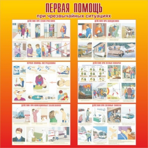 Стенд "Первая помощь при чрезвычайных ситуациях" - fgospostavki.ru - Новоалтайск