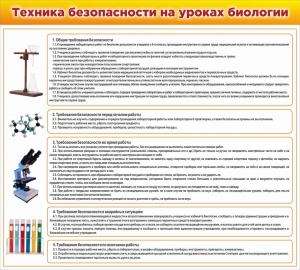 Стенд "Техника безопасности на уроках биологии" Вариант 2 - fgospostavki.ru - Новоалтайск