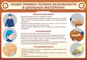 Стенд "Общие правила техники безопасности в школьных мастерских" - fgospostavki.ru - Новоалтайск