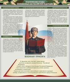Стенд "Уставы. Закон военной службы. Военная присяга" - fgospostavki.ru - Новоалтайск