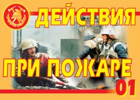 Комплект плакатов "Действия при пожаре" - fgospostavki.ru - Новоалтайск