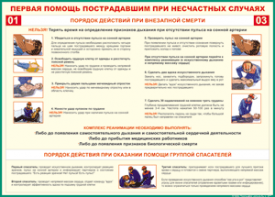 Таблица "Порядок действий при внезапной смерти" (100х140 сантиметров, винил) - fgospostavki.ru - Новоалтайск
