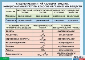Таблица. Сравнение понятий изомер и гомолог. Функциональные группы классов органических веществ. - fgospostavki.ru - Новоалтайск