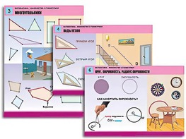 Комплект таблиц "Математика. Знакомство с геометрией" (6 таблиц, формат А1, ламинированные) - fgospostavki.ru - Новоалтайск