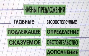 Набор магнитных карточек "Члены предложения" (фон зелёный) - fgospostavki.ru - Новоалтайск