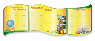 Стенд "Начальная школа" резной из 3-х частей - fgospostavki.ru - Новоалтайск