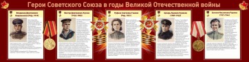 Стенд "Герои Советского союза в годы Великой Отечественной войны" Вариант 2 - fgospostavki.ru - Новоалтайск